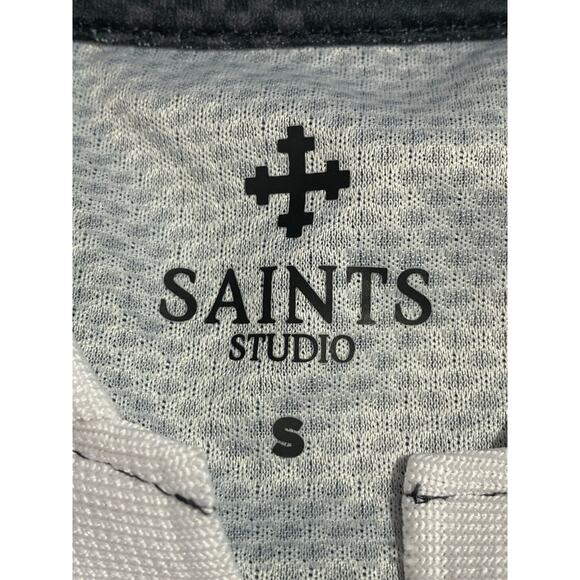 SAINTS STUDIO Men’s Soccer Jersey Polo Size Small Black White #16 on Back - Picture 6 of 13